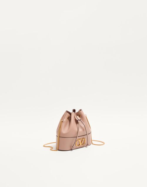 Valentino Garavani - Mini Bucket Bag In Nappa With Vlogo Signature Chain - Rose Cannelle - Woman - Shoulder Bags