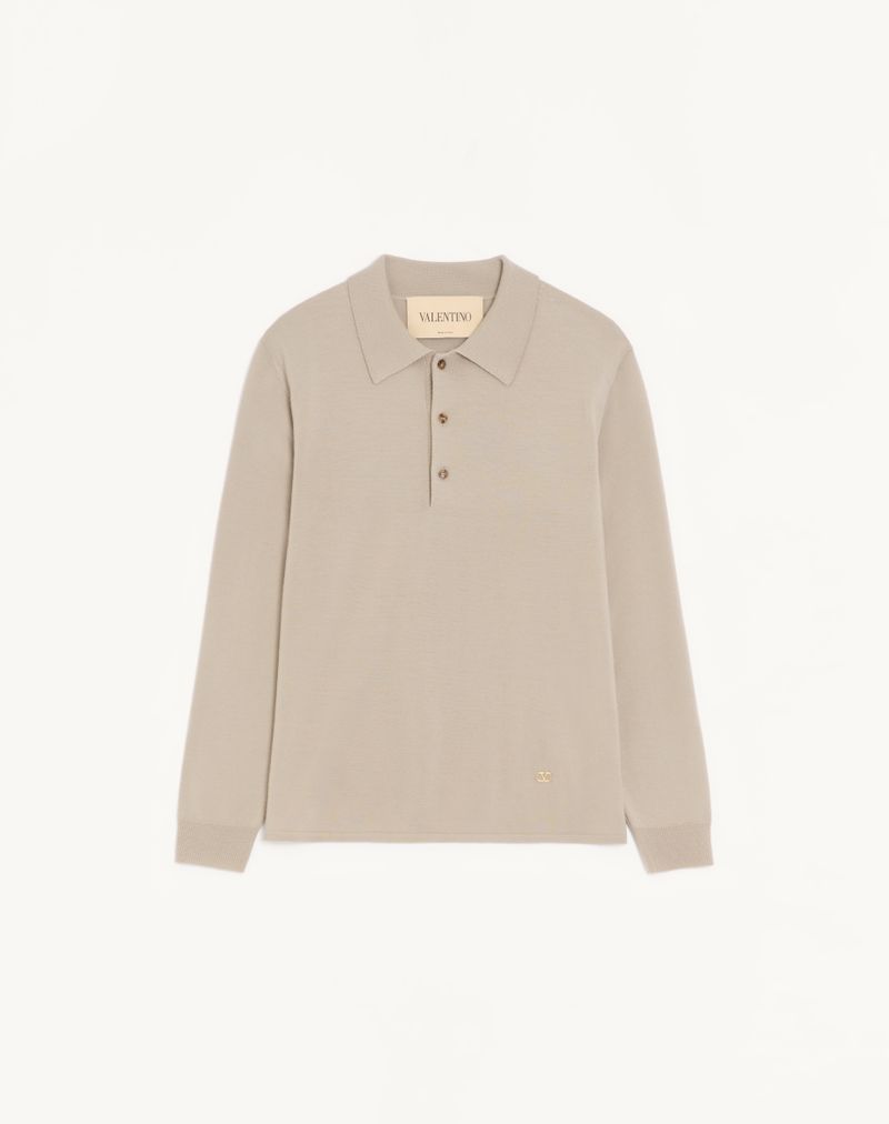 VALENTINO Vロゴ ウール ポロシャツ