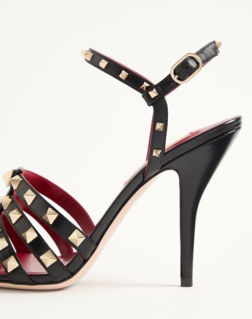 Valentino Garavani - Rockstud Kidskin Sandal 100mm - Black - Woman - Sandals