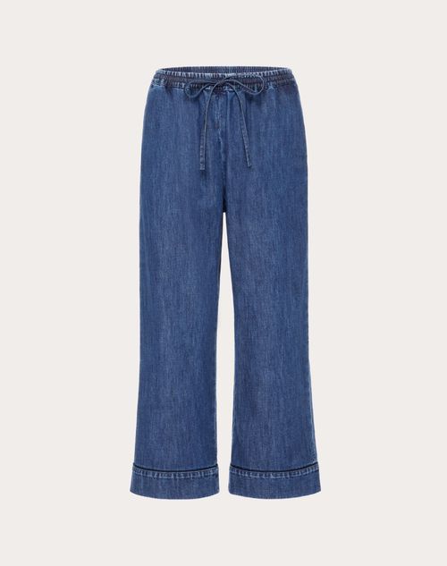 Red Valentino PANTALONE IN CHAMBRAY DENIM