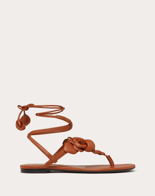 Valentino Garavani - Valentino Garavani Atelier Shoes 03 Rose Edition Flat Thong Sandal - Tan - Woman - Gifts For Her