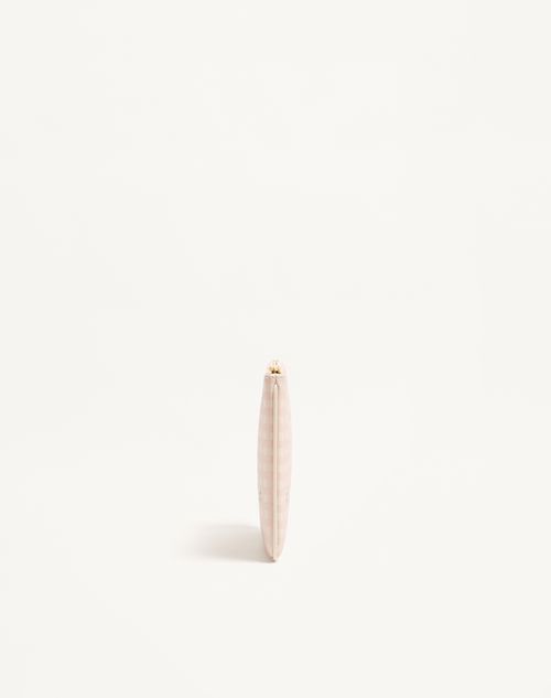Valentino Garavani - Vlogo Signature Clutch Bag In Le Chat De La Maison Grainy Calfskin - Pink/ivory - Woman - Clutches