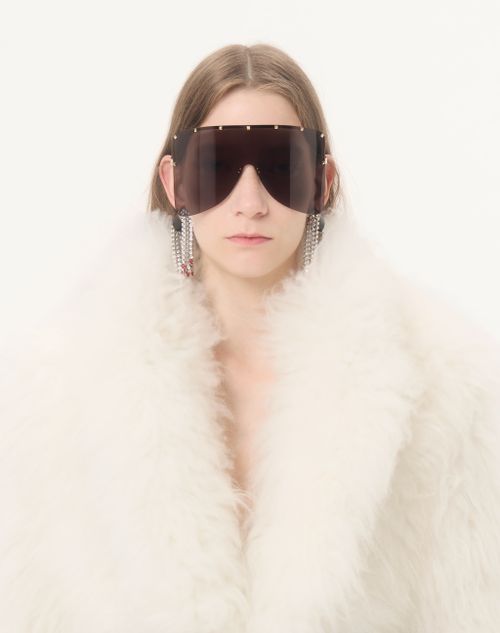 Valentino - Goat Cashmere Coat - Ivory/black - Woman - Coats And Outerwear