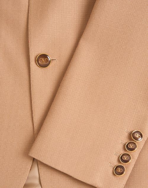Valentino - Single-breasted Viscose Jacket - Ginger - Man - Coats And Blazers
