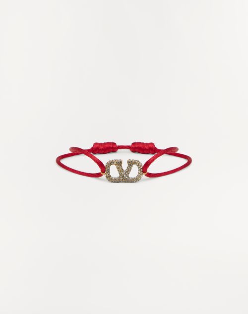 Vlogo Signature Bracelet In Cotton And Swarovski® Crystals