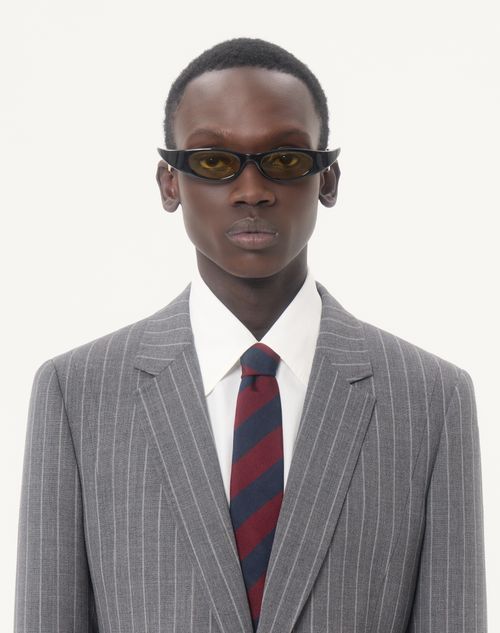 Valentino - Valentino Single-breasted Jacket In Pinstripe Wool - Grey - Man - Coats And Blazers