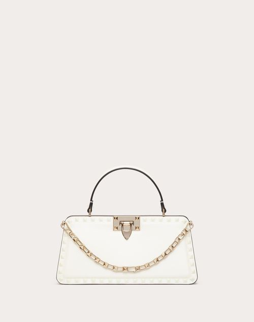 Valentino Garavani - Rockstud Calfskin Handbag - Ivory - Woman - Valentino Garavani Rockstud