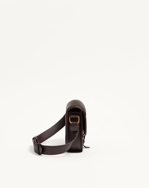 Valentino Garavani - Valentino Garavani Antibes Small Shoulder Bag In Calfskin - Oak Brown - Man - Shoulder Bags