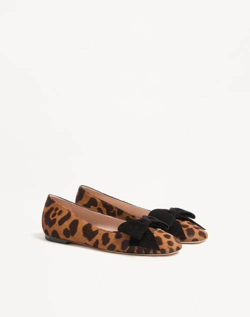 Valentino Garavani - Bowow Ballerina In Pony-effect Calfskin - Animal Print - Woman - Ballerinas