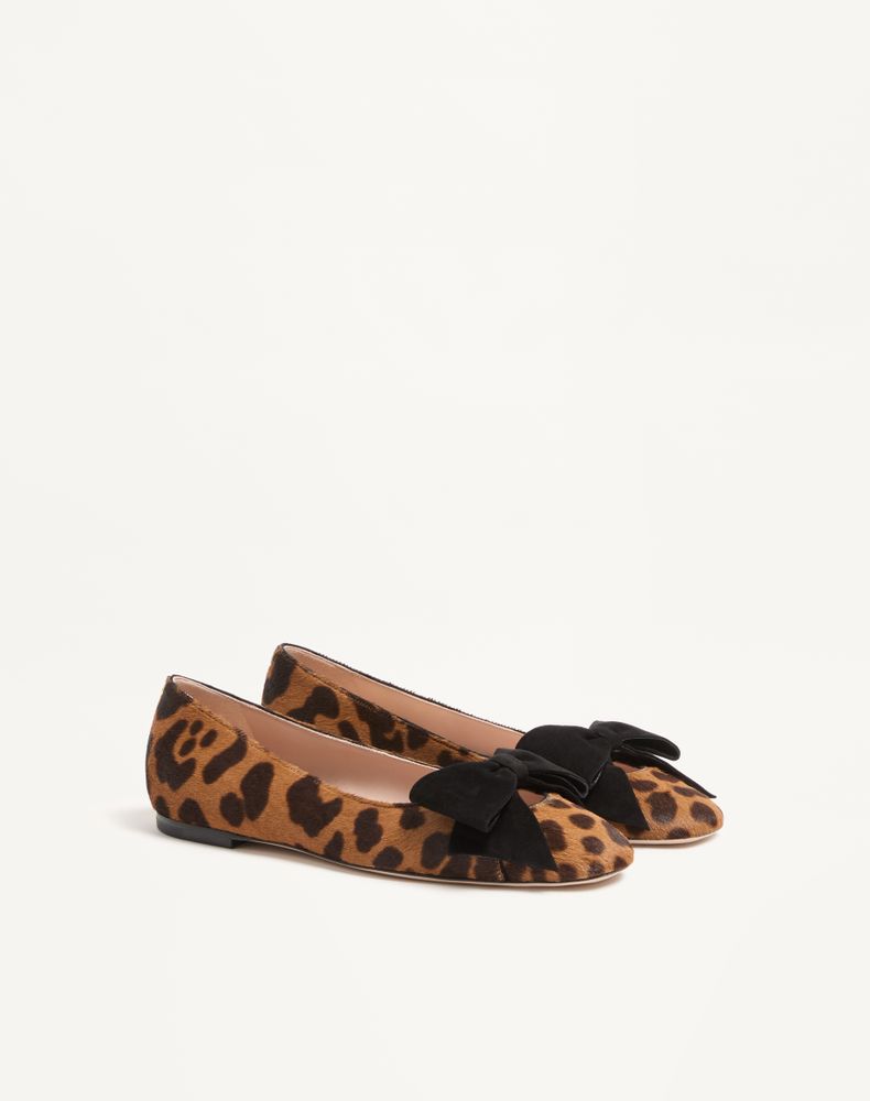 Valentino Garavani Bowow Ballerina In Pony-Effect Calfskin Woman Animal Print 38