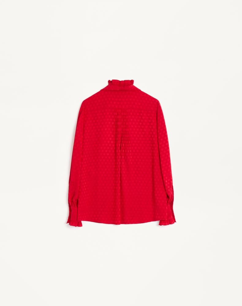 Valentino Crepe De Chine Shirt With La Cour De Coeur Print Woman Paris 40