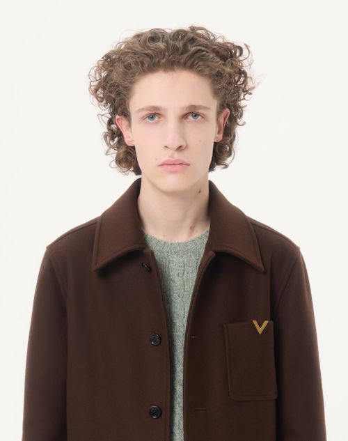 Valentino - Chaqueta De Lana Valentino Con Vgold - Marrón - Hombre - Chaquetas Y Plumíferos