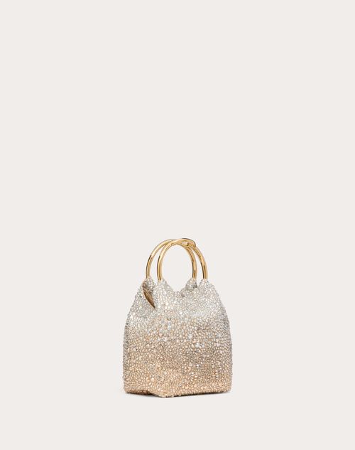 Valentino Garavani - Valentino Garavani Carry Secrets Small Embroidered Bucket Bag - Crystal/honey - Woman - Woman Bags & Accessories Sale