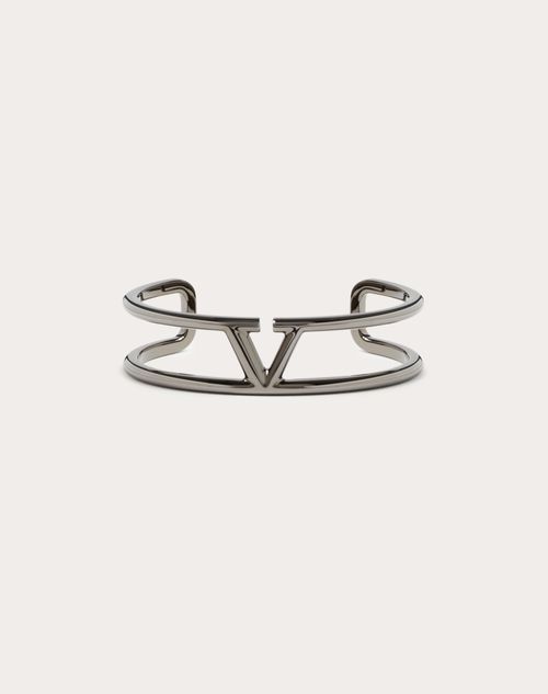 Valentino Garavani - Vlogo Signature Metal Bracelet - Ruthenium - Man - Accessories