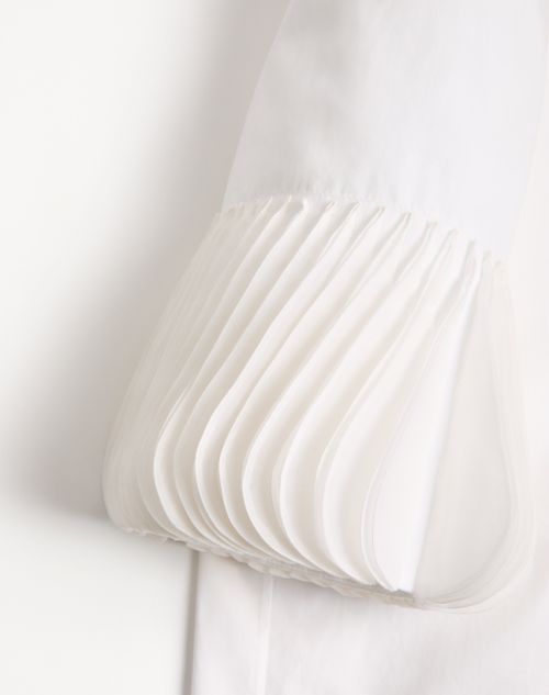 Valentino - Embroidered Cotton Popeline Shirt - White - Woman - Shirts And Tops