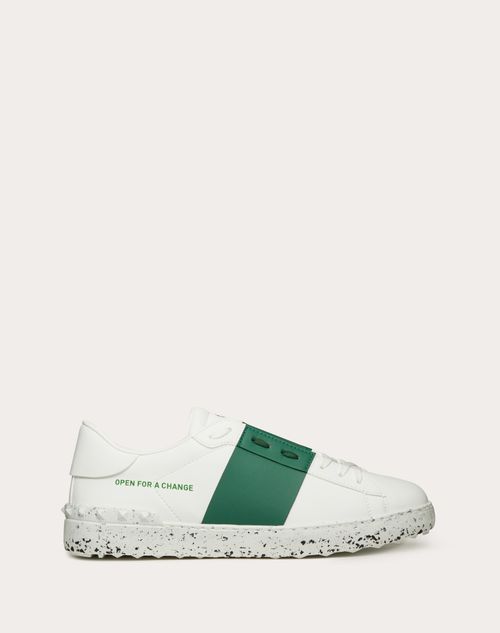 Open For A Change Sneaker In Bio-based Material Man in White/green | Valentino US