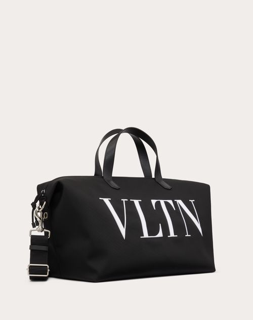 Valentino Garavani - Borsa Da Viaggio Vltn In Nylon - Nero/bianco - Uomo - Borse Shopping