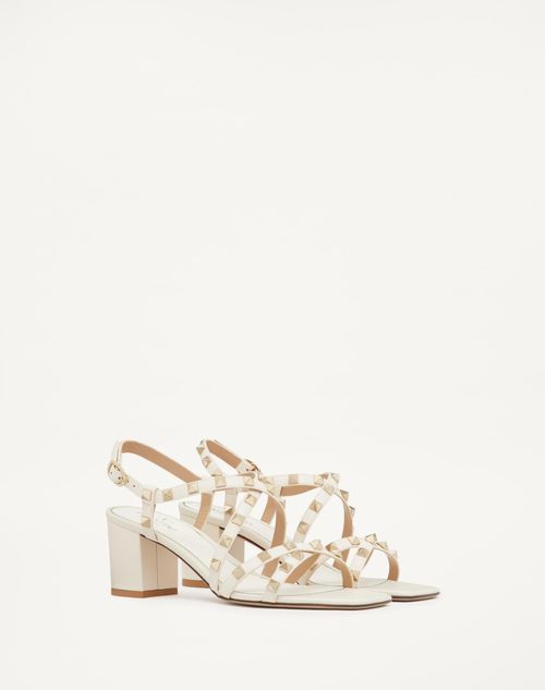 Valentino Garavani - Sandales À Brides Rockstud, Talon : 60 mm - Light Ivory - Femme - Rockstud Sandals - Shoes