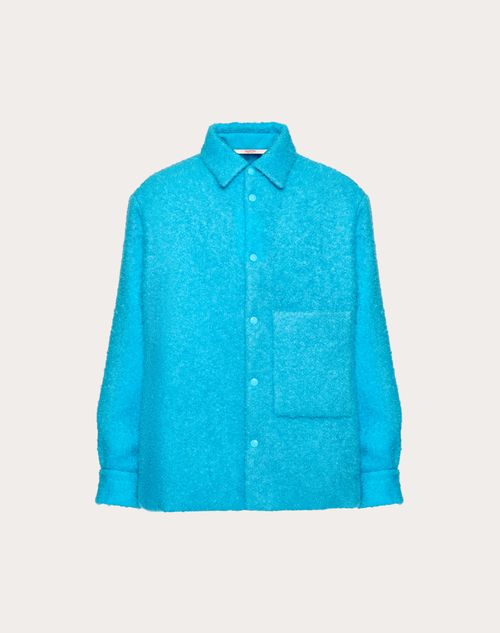 Valentino - Curly Mohair Shirt Jacket - Blue - Man - Man Ready To Wear Sale