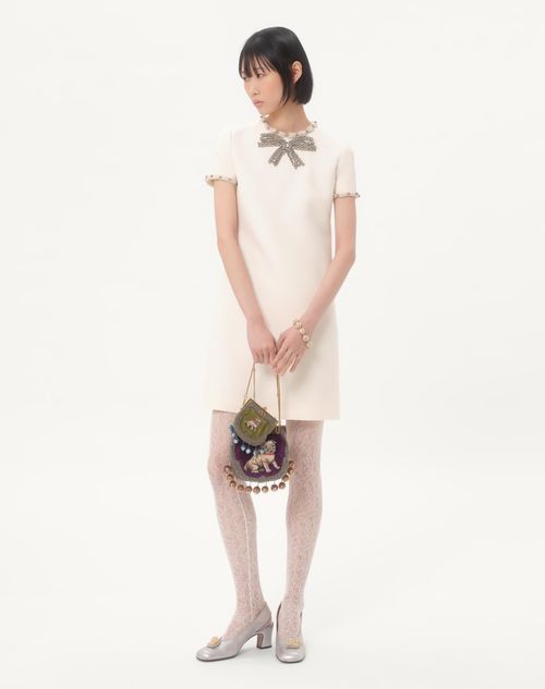 Valentino - Embroidered Crepe Couture Short Dress - Ivory - Woman - Dresses