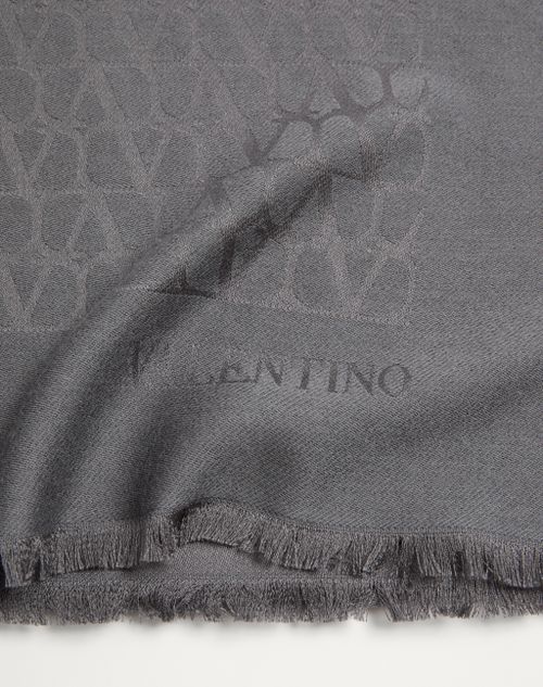 Valentino Garavani - Toile Iconographe Stole In Silk And Wool - Stone - Woman - Soft Accessories