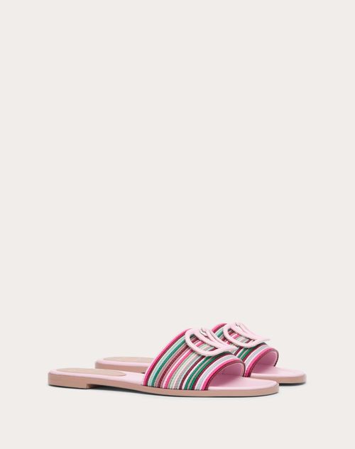 Valentino Garavani - Valentino Garavani Slide Sandal In Nappa - Multicolored - Woman - Slides And Thongs