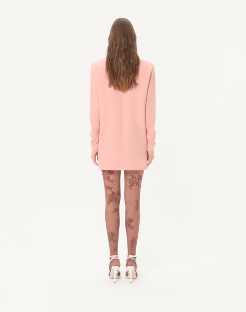 Valentino - Vestido Corto Bordado De Cady Couture - Rosa/plateado - Mujer - Vestidos