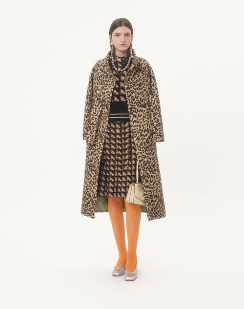 Valentino - Crepe De Chine Midi Dress With Petit Charles Print - Black/multicolor - Woman - Dresses