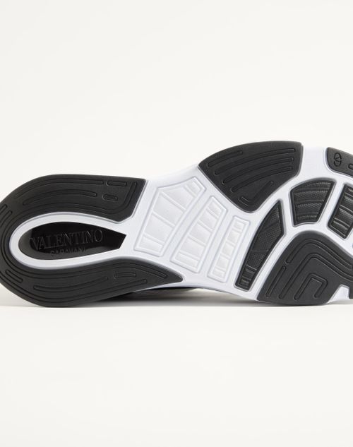 Valentino Garavani - Baskets Demivee En Tissu Ajouré Avec Empiècements En Daim - Noir/gris - Homme - Baskets