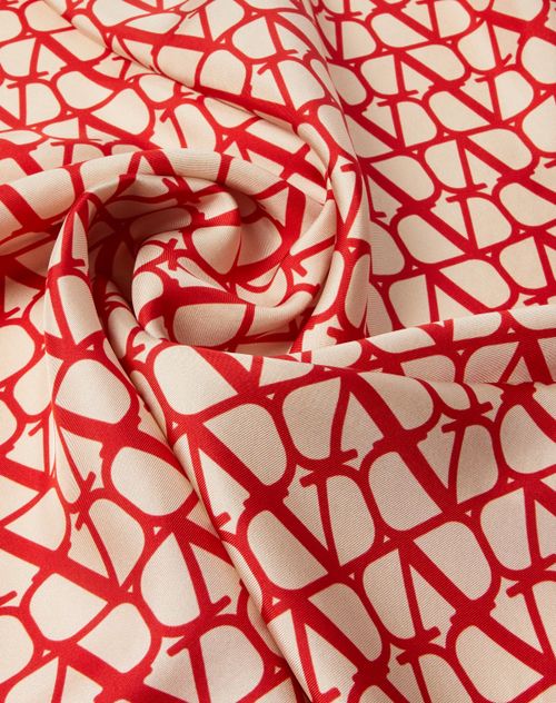 Valentino Garavani - Pañuelo De 90 x 90 cm De Seda Con Toile Iconographe - Beis/rojo - Mujer - Accesorios Suaves
