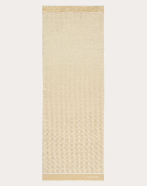 Valentino Garavani - OPTICAL VALENTINO WOOL AND LUREX BLEND STOLE - Ivory/gold - Woman - Soft Accessories