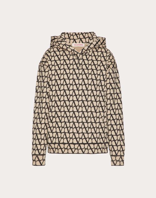 Valentino - Sweat-shirt En Jersey Toile Iconographe - Beige/noir - Femme - T-shirts Et Sweat-shirts