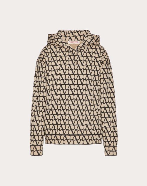 Valentino - Toile Iconographe Jersey Sweatshirt - Beige/black - Woman - Tshirts And Sweatshirts