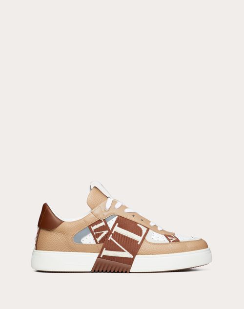 Valentino Garavani - Vl7n Calfskin Sneaker - Camel/chocolate Brown/ice - Man - Vl7n - M Shoes