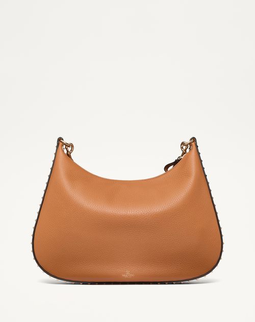 Valentino Garavani Rockstud Hobo Bag In Grainy Calfskin for Valentino Garavani Rockstud Hobo Bag In Grainy Calfskin for