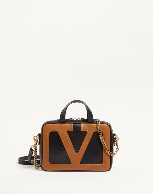 Valentino Garavani - Sac À Main Valentino Garavani Viva Superstar En Cuir Nappa - Noir/pimenter - Femme - Valentino Garavani Viva Superstar