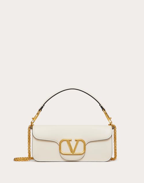 Valentino Garavani Locò Calfskin Shoulder Bag for Woman in Light  