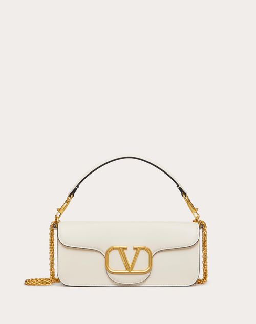 Valentino Garavani - Sac À Bandoulière Valentino Garavani Locò En Veau - Light Ivory - Femme - Sacs Porté Épaule