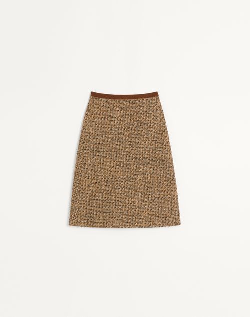 Valentino - Gonna In Fantasy Tweed - Marrone/multicolor - Donna - Gonne