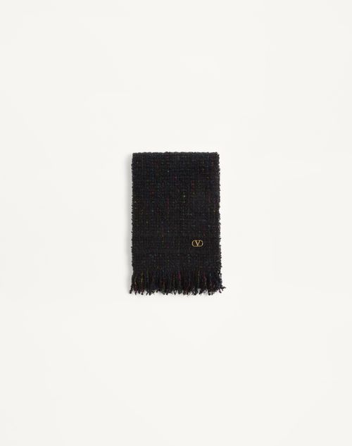 Valentino Garavani - Vlogo Signature Wool And Cashmere Scarf - Black/gold - Woman - Soft Accessories
