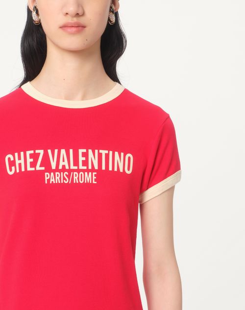 Jersey Cotton T-shirt for Woman in New Red/birch | Valentino US Jersey Cotton T-shirt for Woman in New Red/birch | Valentino US