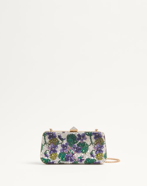 Valentino Garavani - Carry Secrets Minaudiere With Rhinestone Floral Motif - Multicolor - Woman - Clutches