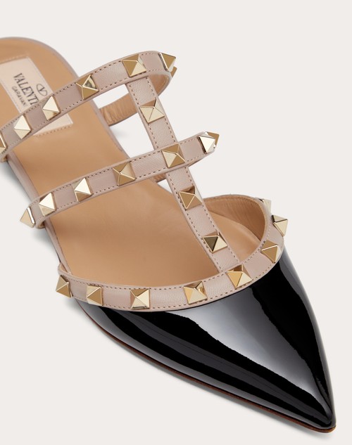 Mules Valentino Rockstud En Peau De Veau - Rose Pâle Breveté - Taille UK 4.5 (37.5) - Occasion