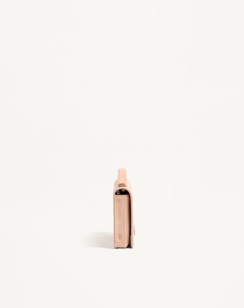 Valentino Garavani - Vlogo Signature Chain Wallet In Moiré Fabric With Jewel Logo - Pink - Woman - Wallets And Small Leather Goods