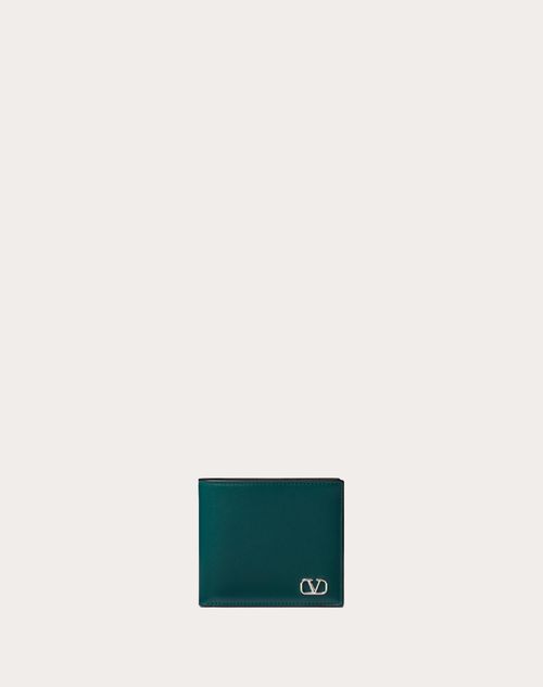 Valentino Garavani - Vlogo Signature Wallet - College Green - Man - Wallets And Small Leather Goods