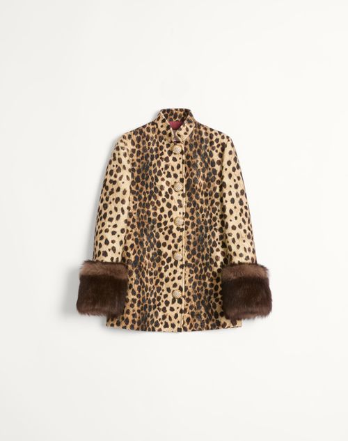 Valentino - Caban En Drap De Laine À Imprimé Jaguar Spots - Animalier - Femme - Vestes Et Manteaux