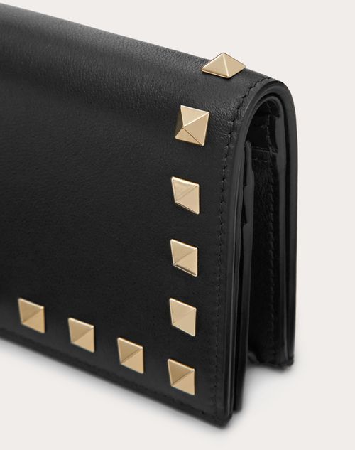 valentino small rockstud calfskin wallet