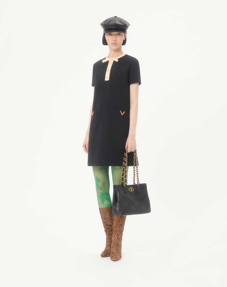 Valentino Crepe Couture Short Dress Woman Black/Birch 38