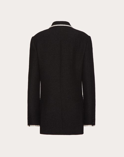 Valentino - Embroidered Light Wool Tweed Blazer - Black - Woman - Jackets And Blazers