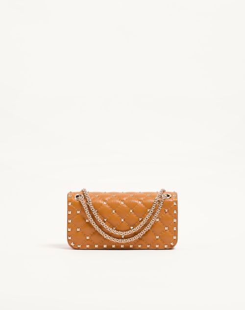 Valentino Garavani - Valentino Garavani Rockstud Spike Small Shoulder Bag In Kidskin - Tan - Woman - Shoulder Bags